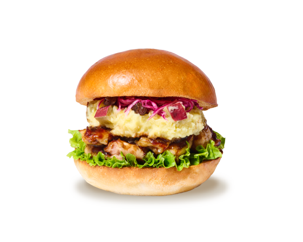 由栗いもの塩麹チキンバーガー